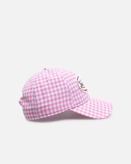 Von Dutch Distressed Plaid Dad Snapback Pink