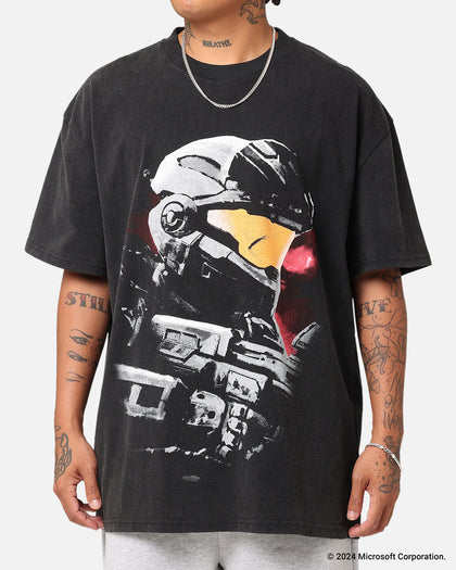 73Studio X Halo Halo Reach Vintage T-Shirt Black Acidwash