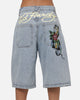Ed Hardy Serpent Jorts Light Wash