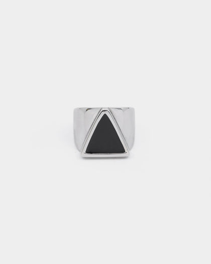 Dead Studios Men's Tri Stone Ring Stainless Steel/Black