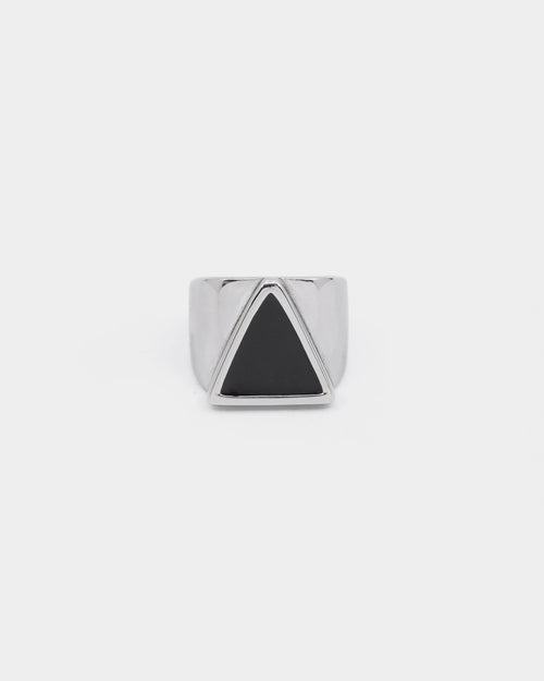Dead Studios Men's Tri Stone Ring Stainless Steel/Black