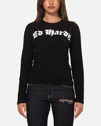 Ed Hardy Women's Tiger Long Sleeve T-Shirt Black