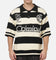 Criminal Damage Sports Knitted Polo Shirt Black Stripe