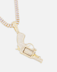 Saint Morta Revolver Pendant Iced Gold