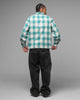 Loiter Hybrid Flannel Button Up Shirt Green-Plaid