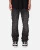 MNML B665 Pleat Square Flare Denim Jeans Black