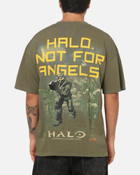 73Studio X Xbox X Halo Not For Angels T-Shirt Military Green