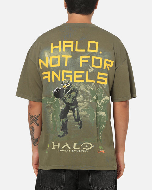 73Studio X Xbox X Halo Not For Angels T-Shirt Military Green