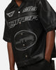 Loiter Motor PU Leather Button Up Shirt Black
