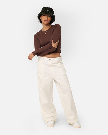 Dickies Women's Stonewashed Cropped Cargo Pants Stonewash Cloud