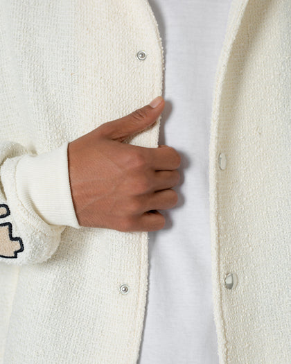 MNML Skeleton Varsity Jacket Cream