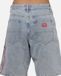 Worship Scripted Big Dawg Jean Shorts Worn Blue