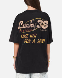 73Studio X Fallout: New Vegas Lucky 38 T-Shirt Black Acidwash