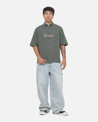 Vouseti Full Court Button Up Shirt Money Green Plaid