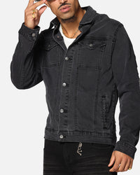 Saint Morta Men's Vintage Denim Jacket Aged Black