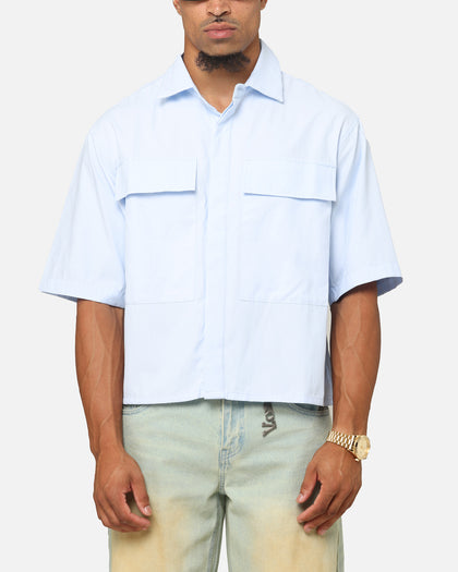 MNML Cropped Short Sleeve Shirt Light Blue