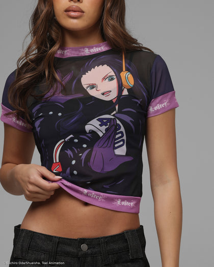 Loiter X ONE PIECE Women's Robin Mesh T-Shirt Black