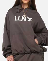 The Anti Order Reverse Logo Hoodie Charcoal Grey