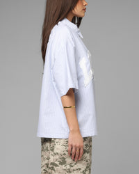 Loiter Studio Zip Shirt Blue Stripe