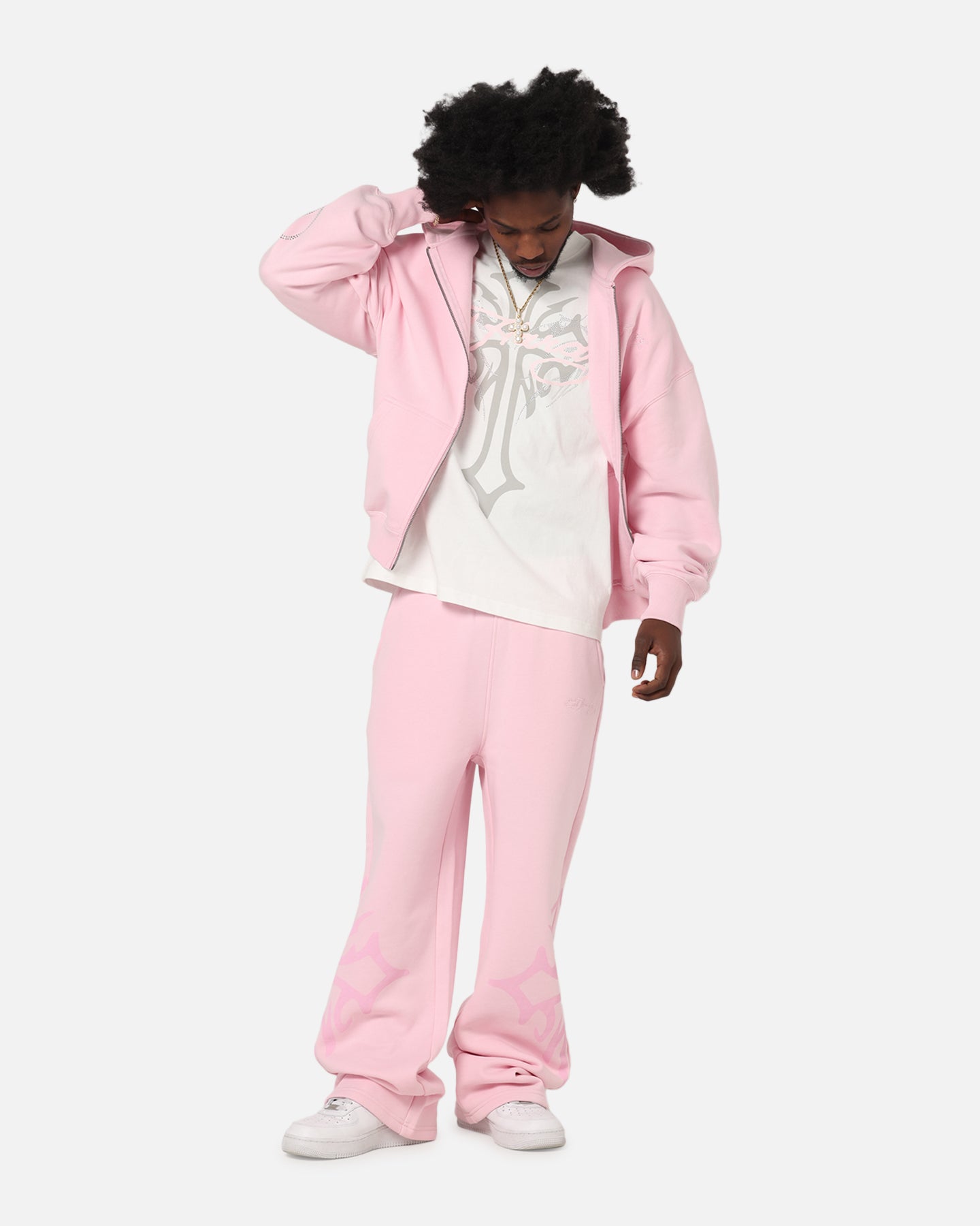 ED HARDY エドハーディー セットアップ M パーカー ジョガーパンツ Hardy tracksuit エドハーディー セットアップ ピンク エドハーディー