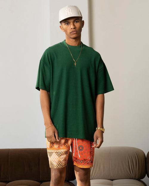 Carre Terry Oversized T-Shirt Forest Green