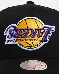 Mitchell & Ness Los Angeles Lakers 'Upside Down Logo' Pro Pinch Snapback Black