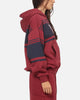 Carre Varsity Stripe Zip Hoodie Burgundy/Navy