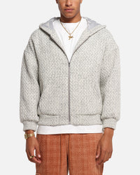 XXIII Boucle Tweed Zip Hoodie Grey Marle