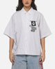 Worship Restraint Box Crop Shirt White Pinstripe