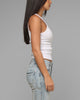 Loiter Women's Hybrid Scoop Neck Tank White
