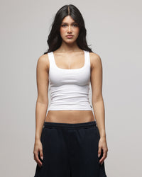American Thrift Women's Scoop Neck Tank White
