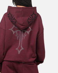 Ed Hardy Trinity Rhinestone Zip Hoodie Plum