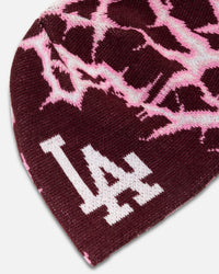New Era Los Angeles Dodgers Lightning Knit Skully Maroon