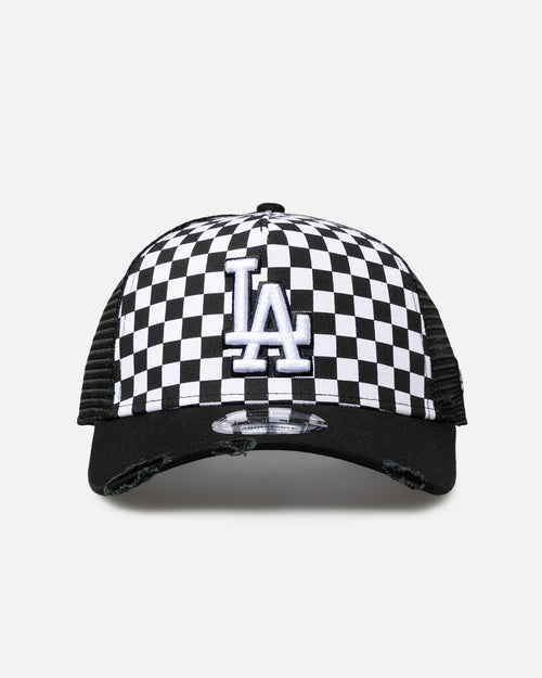 New Era Los Angeles Dodgers 'Checker Trucker' 9FORTY A-Frame Trucker Snapback White