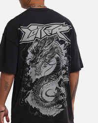Loiter Draco Born T-Shirt Black Acidwash