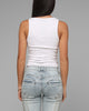 Loiter Women's Hybrid Scoop Neck Tank White