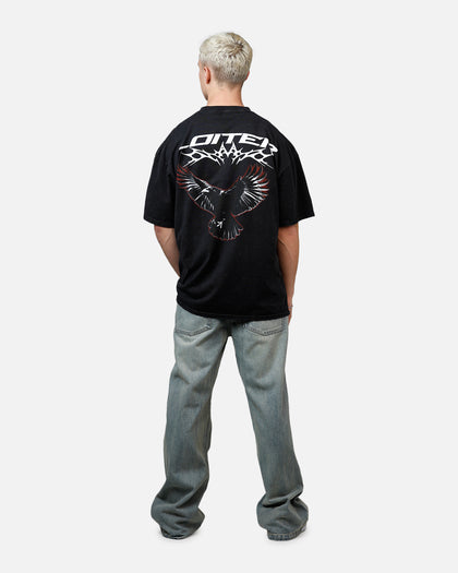 Loiter Flight T-Shirt Black Acidwash