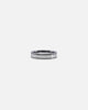 Saint Morta 5mm Black Etched Ring White Gold