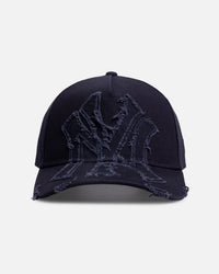 New Era New York Yankees 'Applique Distressed' 9FORTY A-Frame Snapback Navy