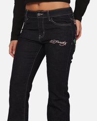 Ed Hardy Women's Rose Bootcut Jeans Raw Indigo