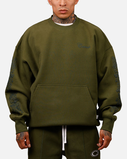 Carre Botanical Oversized Crewneck Forest Green