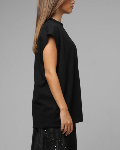 Loiter Script Muscle T-Shirt Black