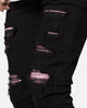 MNML X555 Crystal Skinny Denim Jeans Black/Pink