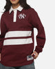Mitchell & Ness New York Yankees Roses Rugby Long Sleeve Polo Shirt Sour Cherry