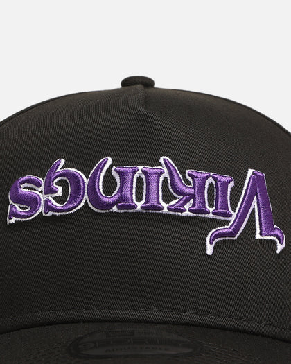 New Era Minnesota Vikings 'Upside Down Logo' 9FORTY A-Frame Snapback Black