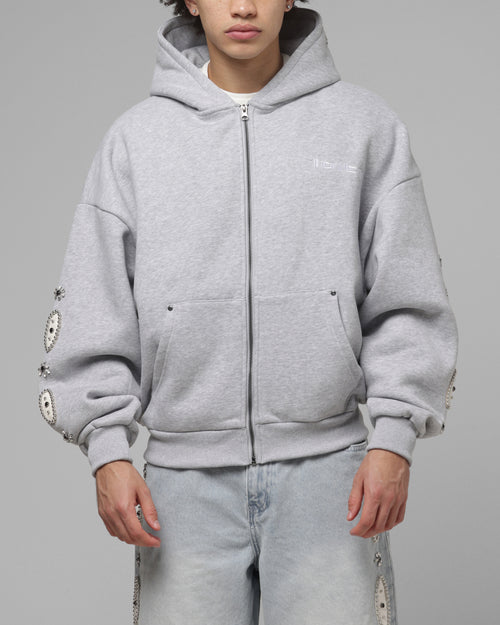 Loiter Rodeo Hybrid Zip Hoodie Grey Marle