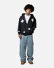 MNML Fleur Zip Up Hoodie Washed Black