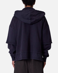 MNML Double Layer Zipper Sweater Washed Black