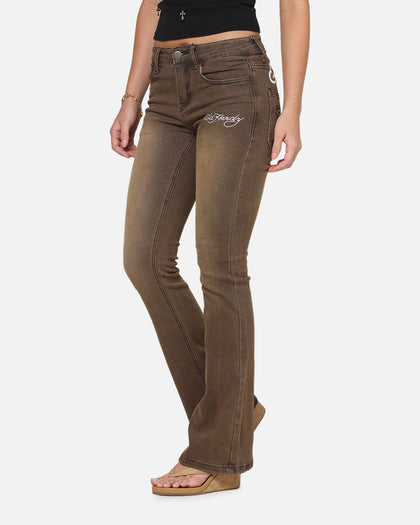 Ed Hardy Women's Tiger Bootcut Jeans Brown