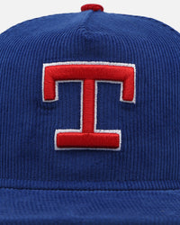 New Era Texas Rangers 'Throwback Cord Golfers' Corduroy Golfer Snapback Blue